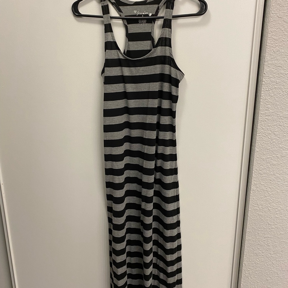 🦄BUY 2 GET 2 FREE! Just Love black and gray striped maxi dress